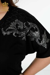 Chemisier fabriqué avec un tissu en viscose brodé de pierre Fabricant de vêtements pour femmes - 79055 | Vrai textile - Thumbnail