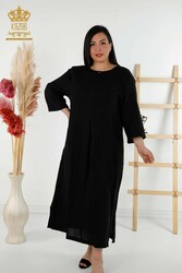 Robe en Tissu Coton Lycra Deux Poches Vêtements Femme - 20400 | Vrai textile - Thumbnail