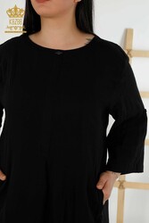 Robe en Tissu Coton Lycra Deux Poches Vêtements Femme - 20400 | Vrai textile - Thumbnail