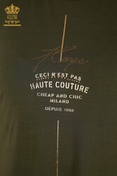 Robe fabriquée avec du tissu en coton lycra avec texte détaillé Vêtements pour femmes - 20331 | Vrai textile - Thumbnail