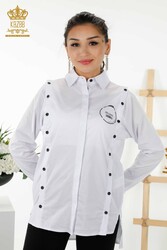 Bouton de chemise Fabricant de vêtements pour femmes détaillé avec tissu en coton lycra - 20328 | Vrai textile - Thumbnail