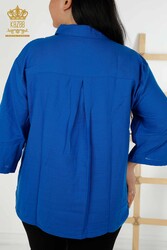 Fabricant de vêtements pour femmes détaillés avec bouton de manchette de chemise avec tissu en coton lycra - 20403 | Vrai textile - Thumbnail