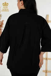Fabricant de vêtements pour femmes détaillés avec bouton de manchette de chemise avec tissu en coton lycra - 20403 | Vrai textile - Thumbnail