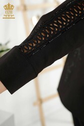 Vêtements pour femmes détaillés avec manches de chemise fabriqués avec du tissu en coton lycra - 20247 | Vrai textile - Thumbnail