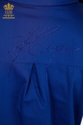 Fabriqué avec du tissu en coton lycra Chemise - Détail en tulle - Fabricant de vêtements pour femmes - 20250 | Vrai textile - Thumbnail