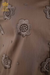 Fabriqué avec du tissu en coton lycra Chemise - Motif floral - Fabricant de vêtements pour femmes - 20394 | Vrai textile - Thumbnail