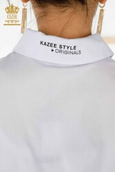 Produttore di abbigliamento femminile dettagliato con bottone della camicia con tessuto in cotone Lycra - 20328 | Tessuto reale - Thumbnail