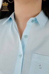 Camicie in tessuto Lycra di cotone con dettagli in pizzo Produttore di abbigliamento femminile - 20319 | Tessuto reale - Thumbnail
