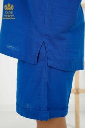 Camicie Pantaloncini Completi Prodotti con tasche in tessuto di cotone Lycra Produttore di abbigliamento femminile - 20401 | Tessuto reale - Thumbnail