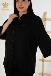 Produttore di abbigliamento femminile dettagliato con polsino della camicia con tessuto in cotone Lycra - 20403 | Tessuto reale - Thumbnail