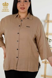 Produttore di abbigliamento femminile dettagliato con polsino della camicia con tessuto in cotone Lycra - 20403 | Tessuto reale - Thumbnail