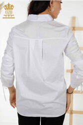 Dettaglio arricciatura manica camicia Prodotto con tessuto Lycra di cotone Produttore di abbigliamento femminile - 20322 | Tessuto reale - Thumbnail