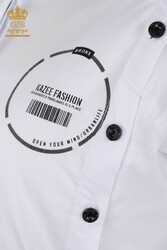 Shirt Button Detailed Women's Clothing Manufacturer with Cotton Lycra Fabric - 20328 | Real Textile - Thumbnail