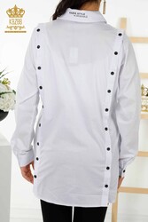 Shirt Button Detailed Women's Clothing Manufacturer with Cotton Lycra Fabric - 20328 | Real Textile - Thumbnail