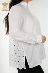 Shirts Made of Cotton Lycra Fabric with Lace Detailed Women's Clothing Manufacturer - 20319 | Real Textile - Thumbnail