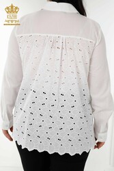 Shirts Made of Cotton Lycra Fabric with Lace Detailed Women's Clothing Manufacturer - 20319 | Real Textile - Thumbnail