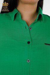 Shirt Cuff-Button Detailed Women's Clothing Manufacturer with Cotton Lycra Fabric - 20403 | Real Textile - Thumbnail