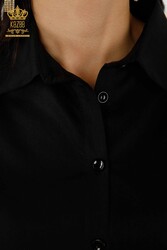 Shirt Sleeve Detailed Women's Clothing Produced with Cotton Lycra Fabric - 20247 | Real Textile - Thumbnail