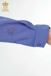 Shirts Made of Cotton Lycra Fabric with Flower Embroidery Women's Clothing Manufacturer - 20350 | Real Textile - Thumbnail