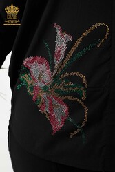 Shirts Produced with Cotton Lycra Fabric Floral Patterned Women's Clothing Manufacturer - 17053 | Real Textile - Thumbnail