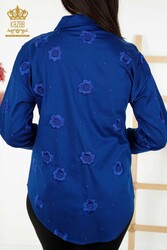 Produced with Cotton Lycra Fabric Shirt - Floral Pattern - Women's Clothing Manufacturer - 20394 | Real Textile - Thumbnail