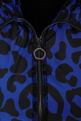 معطف واق من المطر مع جيب الشركة المصنعة للملابس النسائية مصنوع من قماش المظلة المقاوم للماء - 7578 | نسيج حقيقي - Thumbnail