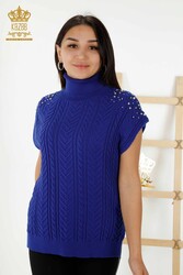 ژاکت بافتنی تولیدی 14GG Corespun تولیدی پوشاک زنانه یقه اسکی - 30242 | نساجی واقعی - Thumbnail