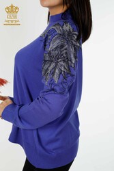 ساخته شده از نخ آنگورا - بافتنی - یقه ایستاده - تولیدی پوشاک زنانه - 16597 | نساجی واقعی - Thumbnail