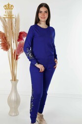 کت و شلوار ورزشی جیبی کت و شلوار بافتنی ویسکوز الیت تولید شده 14GG تولید کننده لباس زنانه با جزئیات - 16561 | نساجی واقعی - Thumbnail