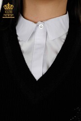 ژاکت بافتنی ویسکوز الیت تولیدی 14GG لباس زنانه سنگ دوزی شده با سنگ کریستال - 30170 | نساجی واقعی - Thumbnail