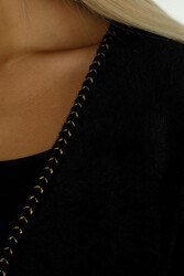 ویسکوز پشمی تولیدی 7GG - ژاکت کش باف پشمی دکمه دار - تولید کننده پوشاک زنانه - 30799 | نساجی واقعی - Thumbnail
