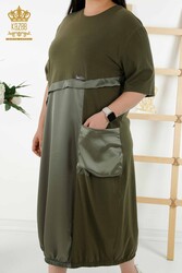 لباس از پارچه لاکرا نخی با جیب لباس زنانه - 20323 | نساجی واقعی - Thumbnail