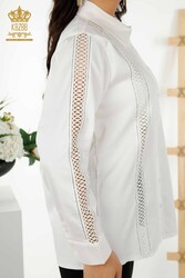 لباس زنانه مفصل آستین پیراهن تولید شده با پارچه لاکرا نخی - 20247 | نساجی واقعی - Thumbnail