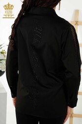 لباس زنانه مفصل آستین پیراهن تولید شده با پارچه لاکرا نخی - 20247 | نساجی واقعی - Thumbnail