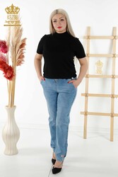 شلوار تولید شده با لیکرا بافتنی لباس زنانه جیبی الاستیک کمری - 3680 | نساجی واقعی - Thumbnail