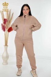 کت و شلوار ورزشی دو نخی تولید کننده پوشاک زنانه زیپ دار - 17470 | نساجی واقعی - Thumbnail