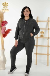 کت و شلوار ورزشی دو نخی تولید کننده پوشاک زنانه زیپ دار - 17537 | نساجی واقعی - Thumbnail