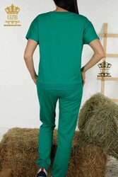 کت و شلوار ورزشی اسکوبا و دو نخ تولید کننده پوشاک زنانه آستین کوتاه - 17208 | نساجی واقعی - Thumbnail