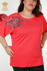 بلوز تولید شده با پارچه ویسکوز طرح گلدار تولیدی پوشاک زنانه - 79052 | نساجی واقعی - Thumbnail