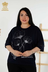بلوز تولید شده با پارچه ویسکوز طرح گلدار تولیدی پوشاک زنانه - 79059 | نساجی واقعی - Thumbnail