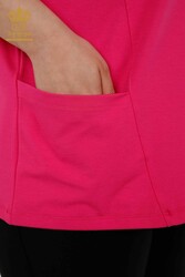 بلوز تولید شده با پارچه ویسکوز جیبی جزئیات لباس زنانه تولید کننده - 79294 | نساجی واقعی - Thumbnail