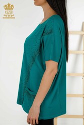 بلوز پارچه ویسکوز دو جیب تولیدی پوشاک زنانه - 79293 | نساجی واقعی - Thumbnail