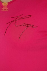 بلوز یقه V تولیدی پوشاک زنانه با پارچه ویسکوز - 79297 | نساجی واقعی - Thumbnail