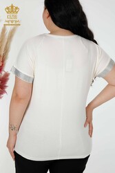 بلوز پارچه ای ویسکوز لباس زنانه آستین کوتاه - 78916 | نساجی واقعی - Thumbnail