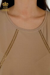 بلوز پارچه ای ویسکوز آستین کوتاه لباس زنانه - 79295 | نساجی واقعی - Thumbnail