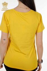 مصنوع من قماش الفيسكوز - بلوزة - كم قصير - ملابس نسائية - 79177 | نسيج حقيقي - Thumbnail