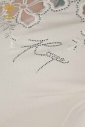 مصنوع من قماش الفيسكوز - بلوزة - كم قصير - ملابس نسائية - 79049 | نسيج حقيقي - Thumbnail