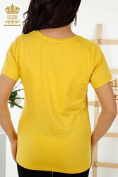 مصنوع من قماش الفيسكوز - بلوزة - كم قصير - ملابس نسائية - 79178 | نسيج حقيقي - Thumbnail