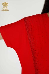 بلوزة من قماش الفيسكوز بجيبين مُصنِّع ملابس نسائية - 79293 | نسيج حقيقي - Thumbnail