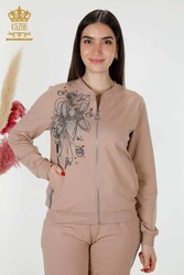 سكوبا و 2 بدلة رياضية من الغزل الشركة المصنعة لملابس نسائية منقوشة بالزهور - 17494 | نسيج حقيقي - Thumbnail